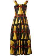 Dolce & Gabbana - Pasta Print Dress - Women - Silk - 38, Black, Silk