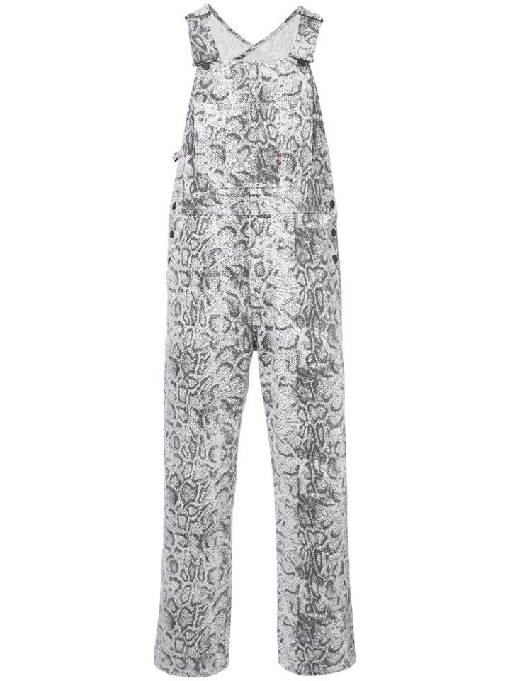 Supreme Levi's Snakeskin Overalls Fw17 - Grey