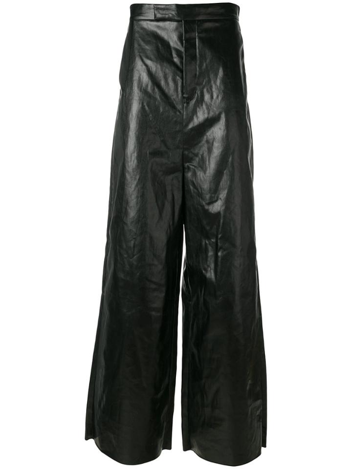 Rick Owens Textured Flared Trousers - Black