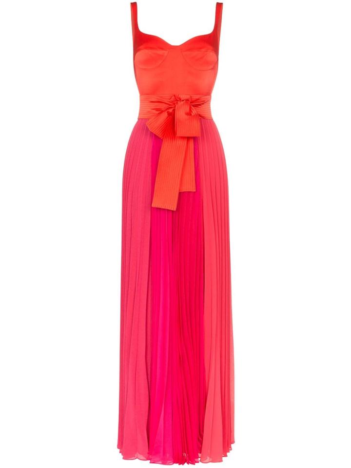 Silvia Tcherassi Clavelina Bustier Pleat Skirt Silk Blend Maxi Dress -