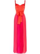 Silvia Tcherassi Clavelina Bustier Pleat Skirt Silk Blend Maxi Dress -