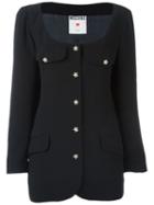 Moschino Vintage Scoop Neck Jacket, Women's, Size: 44, Black