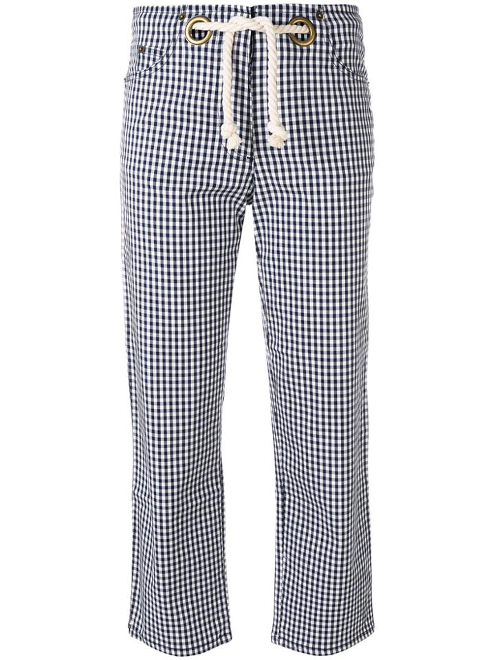 Miaou Tommy Gingham Trousers - Blue