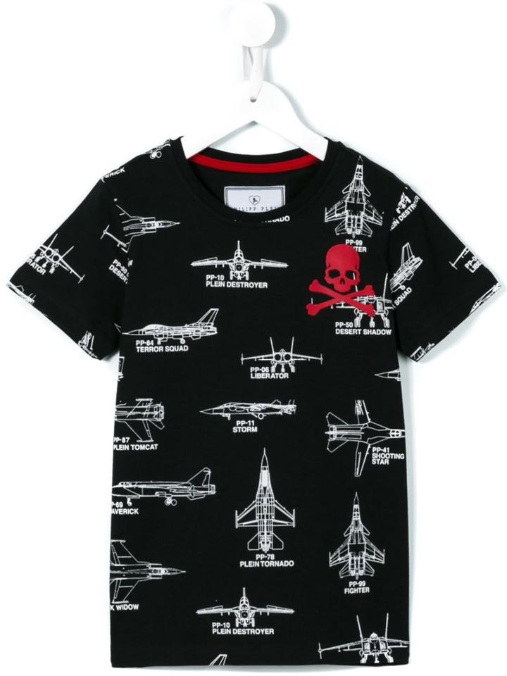 Philipp Plein Kids 'frequent Flyer' T-shirt, Boy's, Size: 6 Yrs, Black