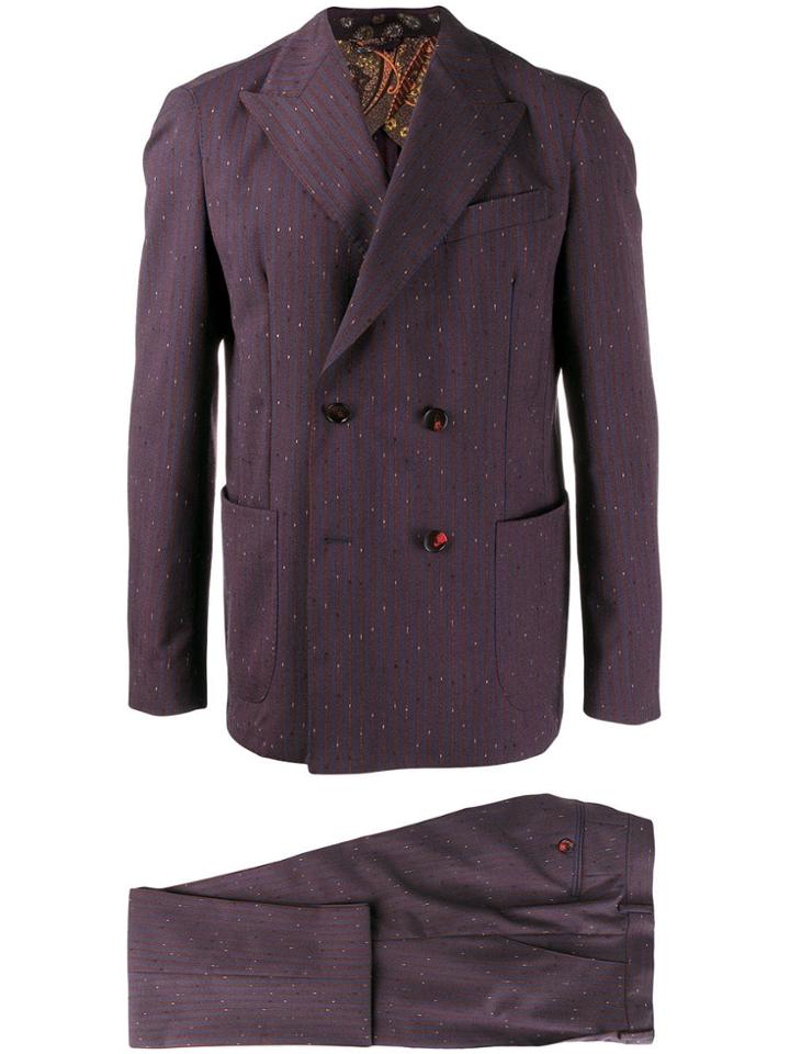 Etro Double Breasted Blazer - Purple