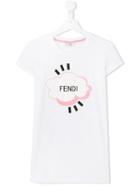 Fendi Kids Cloud T-shirt, Girl's, Size: 14 Yrs, White