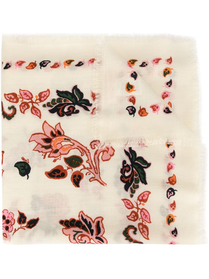 Tory Burch Paisley Print Scarf - White