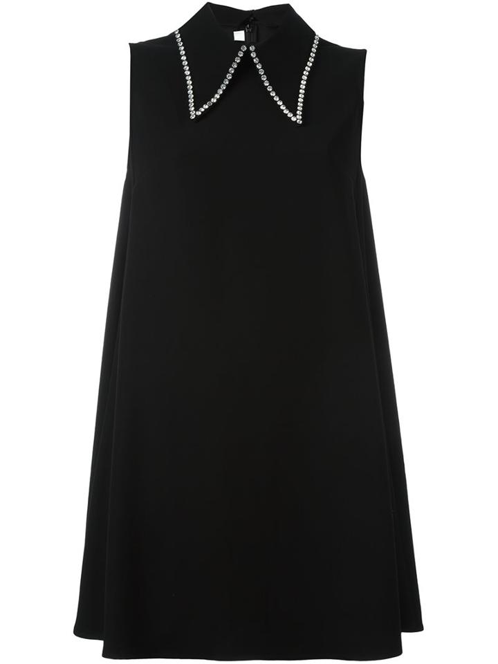 Mcq Alexander Mcqueen Rhinestone Pointed Collar Dress