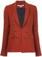 Veronica Beard Button Detail Blazer, Women's, Size: 6, Red, Polyester/viscose/spandex/elastane