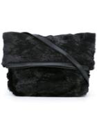 Jamin Puech Foldable Shoulder Bag, Women's, Black, Leather/sheep Skin/shearling/goat Fur