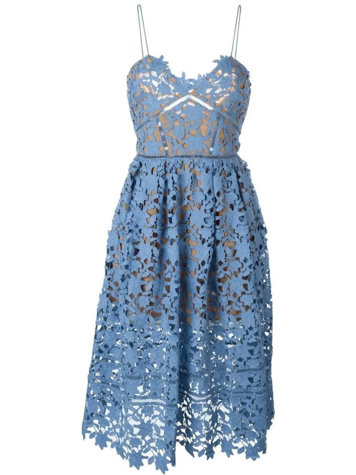 Self-portrait Lace Dress, Women's, Size: 12, Blue, Polyester/spandex/elastane