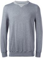 Sacai Crew-neck Sweatshirt, Men's, Size: 4, Grey, Cotton/cashmere