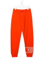 Kenzo Kids Logo Print Track Pants - Orange
