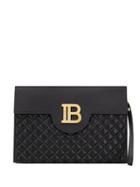 Balmain B Quilted Clutch Bag - Black