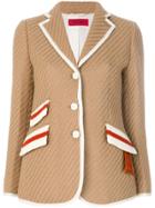 The Gigi Contrast Piping Blazer - Nude & Neutrals