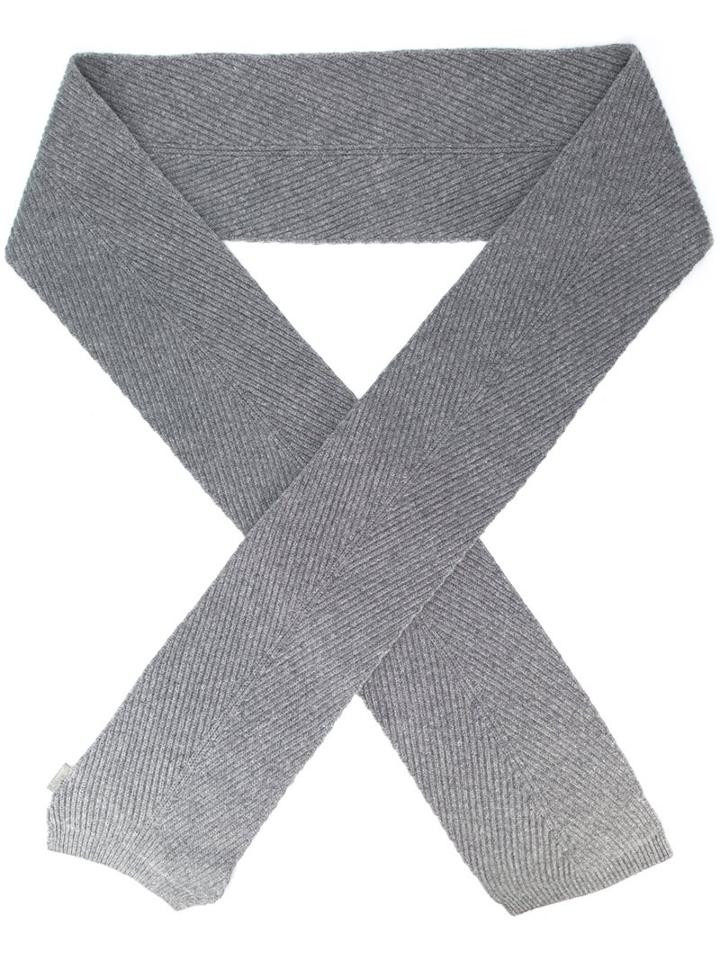 Moncler Ribbed Scarf, Women's, Grey, Cashmere/wool