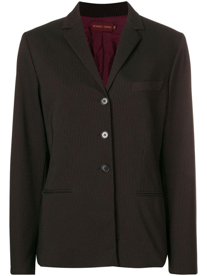 Romeo Gigli Pre-owned Pinstriped Blazer - Black