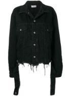 Balenciaga Cut Waistband Denim Jacket - Black