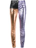 Haider Ackermann - Tri-tone Leather Trousers - Women - Cotton/leather - 36, White, Cotton/leather