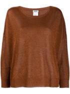 Liu Jo Round Neck Shimmer Jumper - Brown