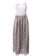 Armani Collezioni Floral Details Maxi Dress, Women's, Size: 44, Pink/purple, Linen/flax/polyamide/polyester/viscose