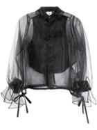 Comme Des Garçons Noir Kei Ninomiya Sheer Buttoned Up Blouse - Black