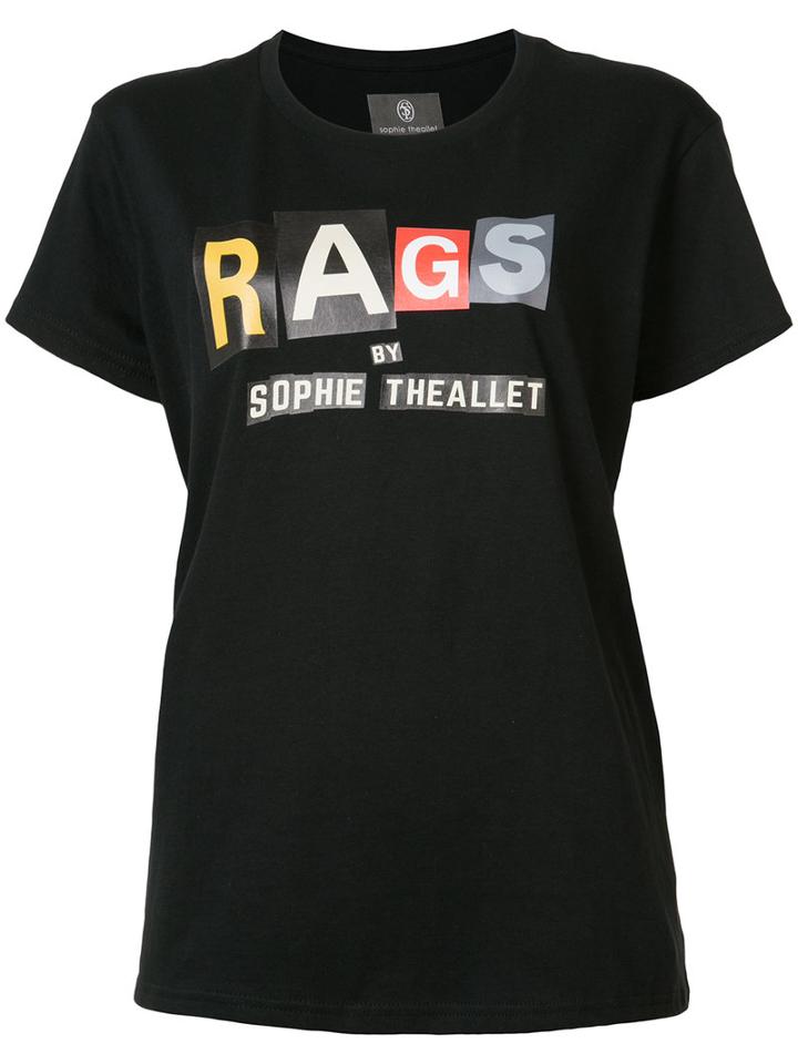 Sophie Theallet - Logo Print T-shirt - Women - Cotton - One Size, Women's, Black, Cotton