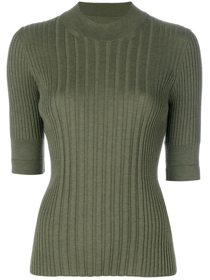 Maison Margiela 3/4 Sleeve Knitted Top - Green