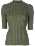 Maison Margiela 3/4 Sleeve Knitted Top - Green