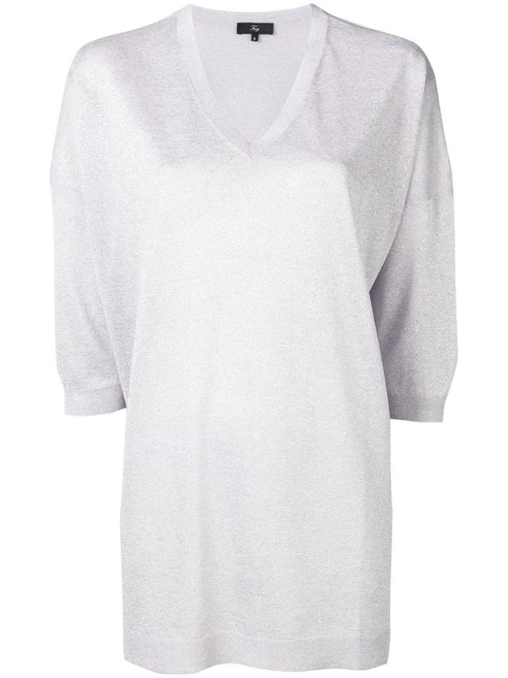 Fay Oversized 3/4 Sleeves Pullover - Purple