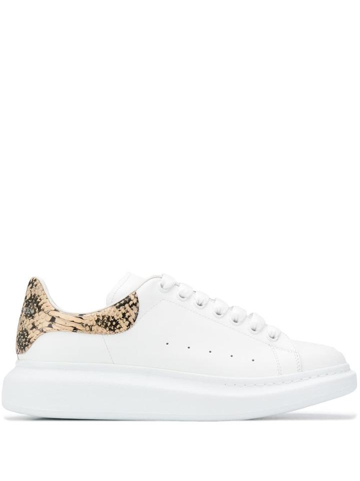 Alexander Mcqueen Snake-effect Oversized Sneakers - White