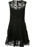 Simone Rocha Sheer Floral Embroidered Dress, Women's, Size: 10, Black, Polyester/viscose/polybutylene Terephthalate (pbt)