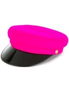 Manokhi Vinyl Visor Officer's Cap - Pink