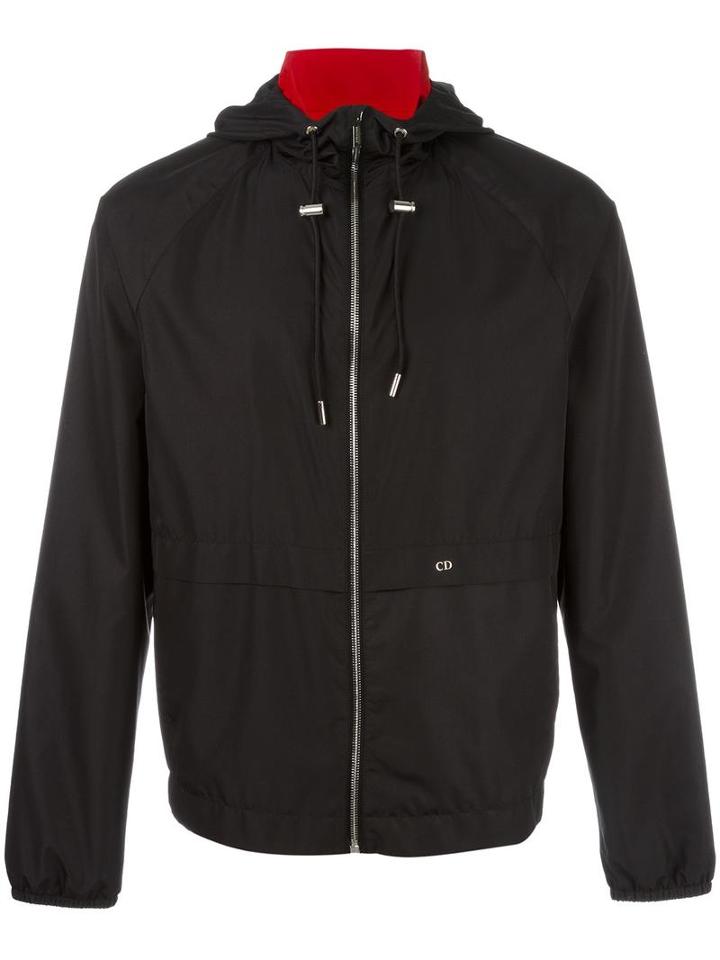 Dior Homme Elasticated Cuffs Hooded Jacket, Men's, Size: 46, Black, Polyester