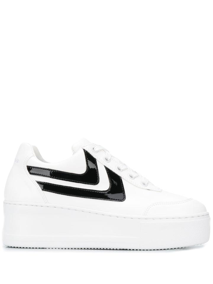 Joshua Sanders Patent Stripe Trainers - White