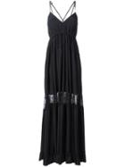 No21 V-neck Maxi Dress, Size: 40, Black, Silk/acetate/viscose/polyamide