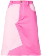 Harvey Faircloth Two Tone Denim Skirt - Pink & Purple