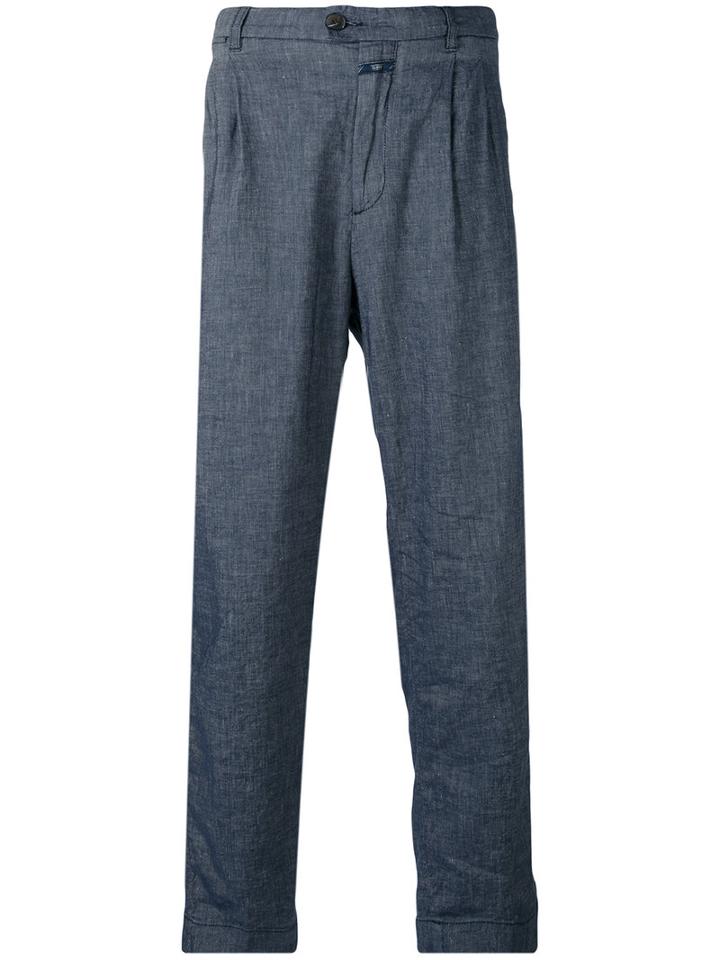 Closed - Straight Leg Trousers - Men - Cotton/linen/flax/spandex/elastane - 33, Blue, Cotton/linen/flax/spandex/elastane