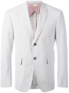 Thom Browne Striped Blazer, Men's, Size: 0, White, Cotton/cupro