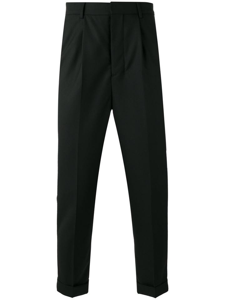 Ami Alexandre Mattiussi - High Waisted Pleated Trousers - Men - Wool - 40, Black, Wool