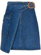 Nanushka Wrap Mini Skirt - Blue