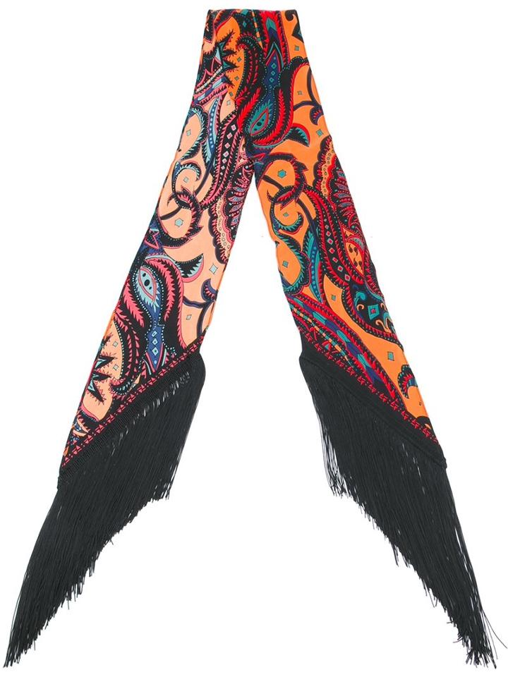 Rockins Fringed Scarf, Women's, Orange, Silk