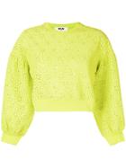 Msgm Broderie Anglaise Sweatshirt - Yellow & Orange