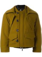 Dsquared2 Draped Layer Pocket Coat, Women's, Size: 40, Green, Polyamide/polyester/virgin Wool
