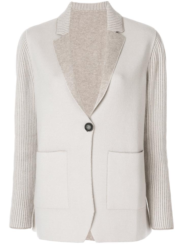Le Tricot Perugia Reversible Blazer - Nude & Neutrals
