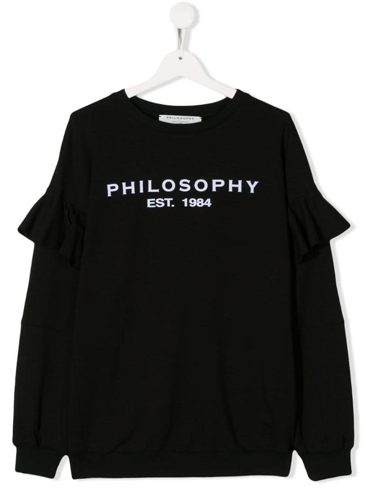 Philosophy Di Lorenzo Serafini Kids Logo Print Sweatshirt - Black