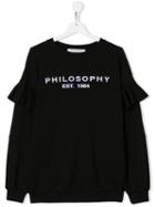 Philosophy Di Lorenzo Serafini Kids Logo Print Sweatshirt - Black