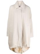 Asai High-low Shearling Coat - White