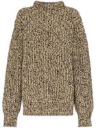 Calvin Klein 205w39nyc High Neck Melange Wool Knit Jumper - Brown