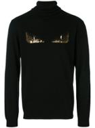 Fendi Bag Bugs Turtle-neck Sweater - Black